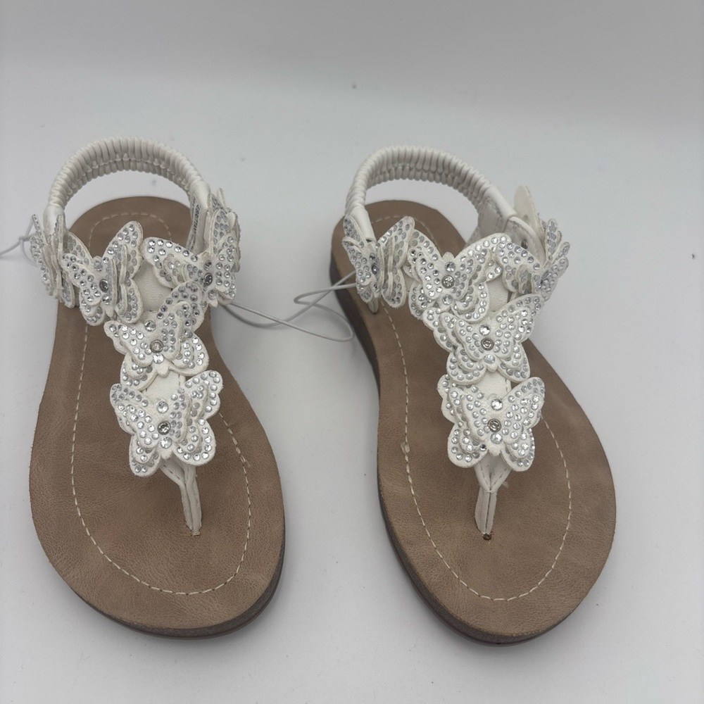 Annie White and Brown Kids Sandals‎